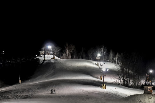 Night view of the hill at Snow Creek