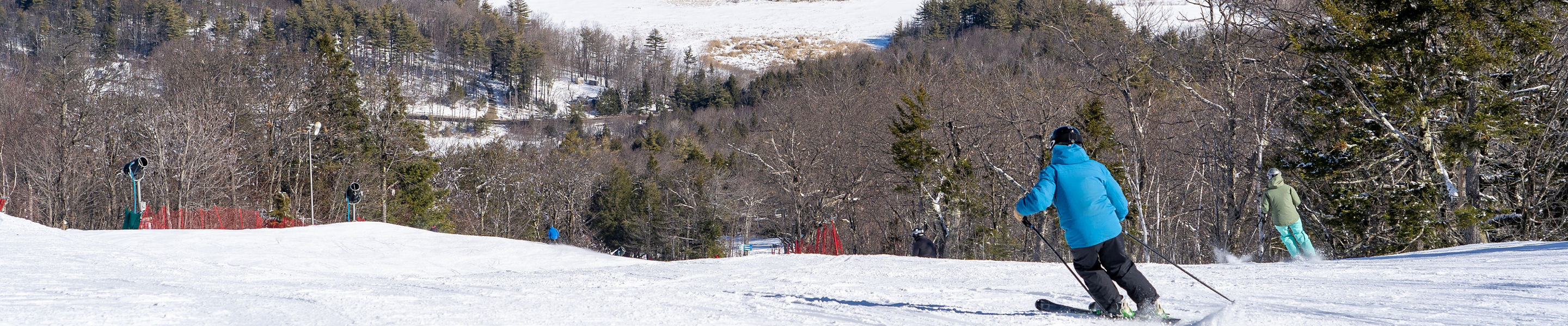 Skiers check out the views at Crotched