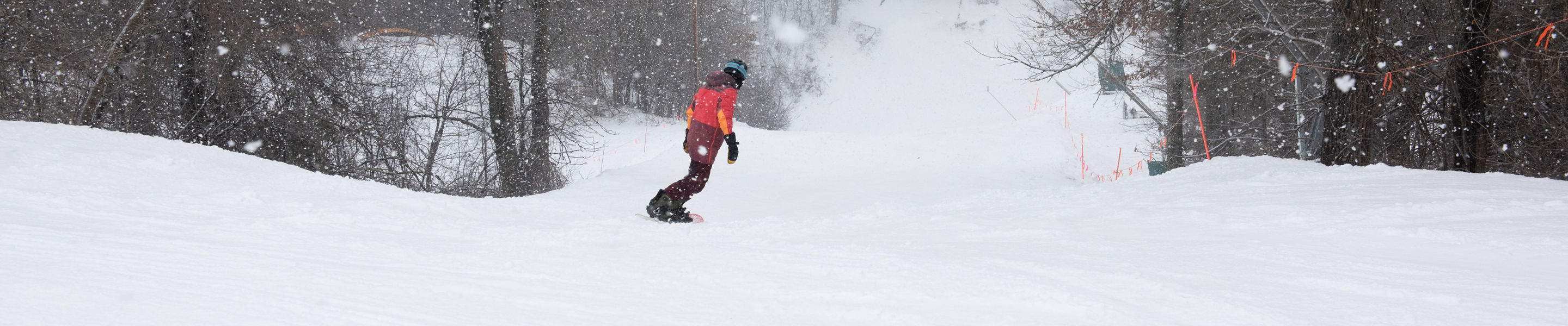 Snowboarder on Sally's Valley at Afton Alps, MN