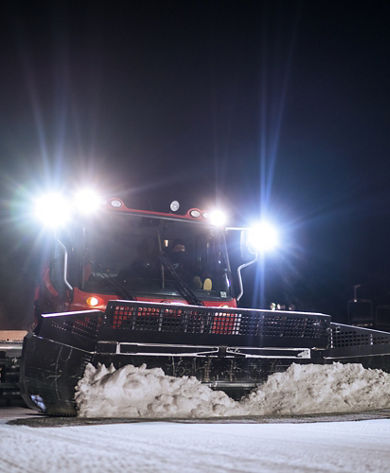 A Snowcat moving snow at Alpine Valley
