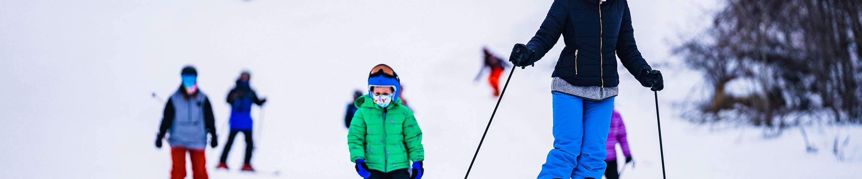 Guests skiing on New Years Eve Day at Alpine Valley