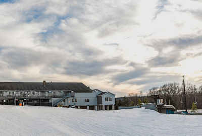 Sun setting at Paoli Peaks Main Lodge