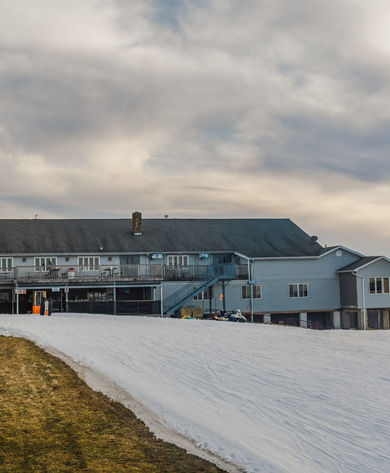 Sun setting at Paoli Peaks Main Lodge