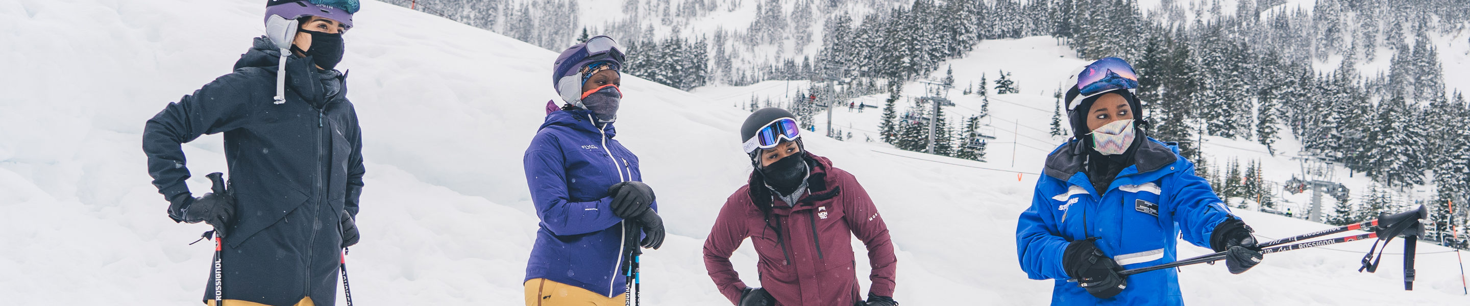 A Ski Instructor explains technique during the EDGE Outdoors Program at Stevens Pass 