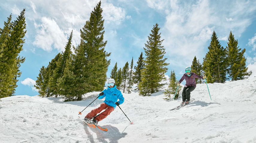 Spring skiing with friends at Breck