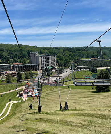 Guests Enjoy Summer Time Chairlift Ride at Seven Springs