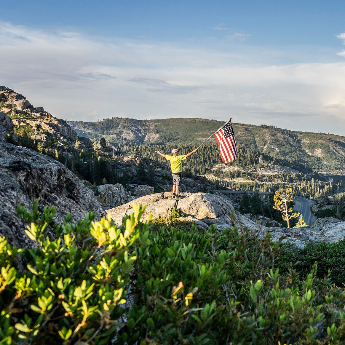 4th of July Flag at Donner Summit for Northstar