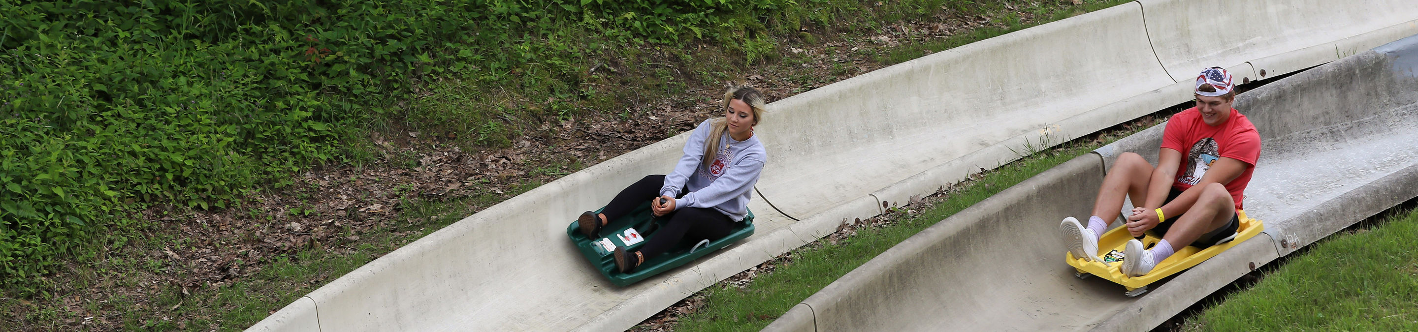 Guests Enjoy Giant Slide at Seven Springs