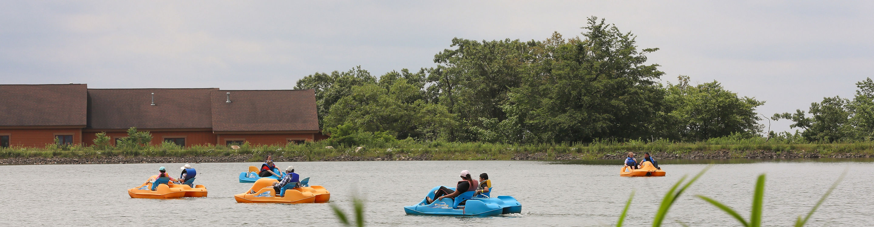 Guests Enjoy Paddle Boats at Seven Springs