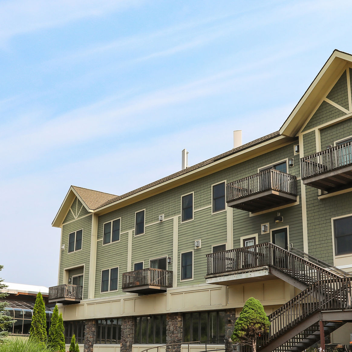 Exterior of the Pinnacle Condo Building at Hunter Mountain Resort