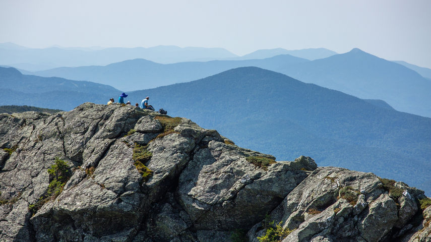 Family picnic on Mount Mansfield ridge