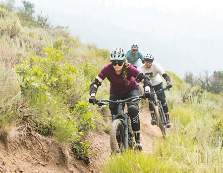 Friends Mountain Biking at Park City