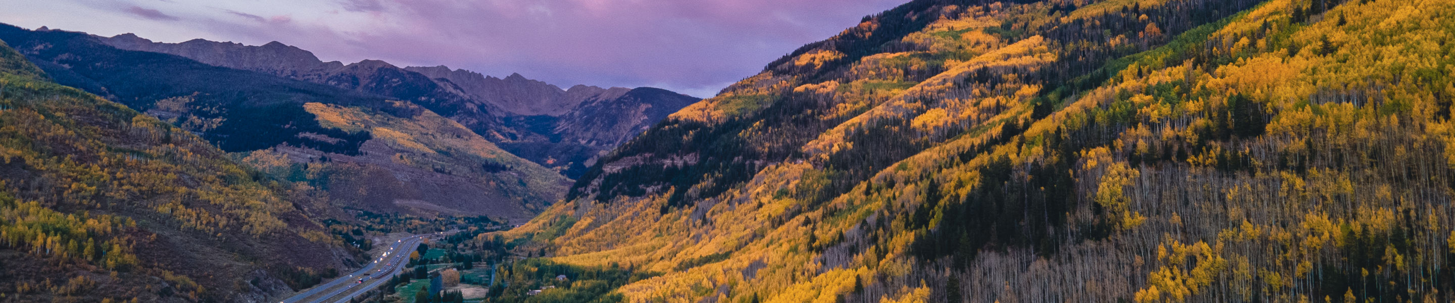 Fall Foliage at Sunset in Vail Colorado