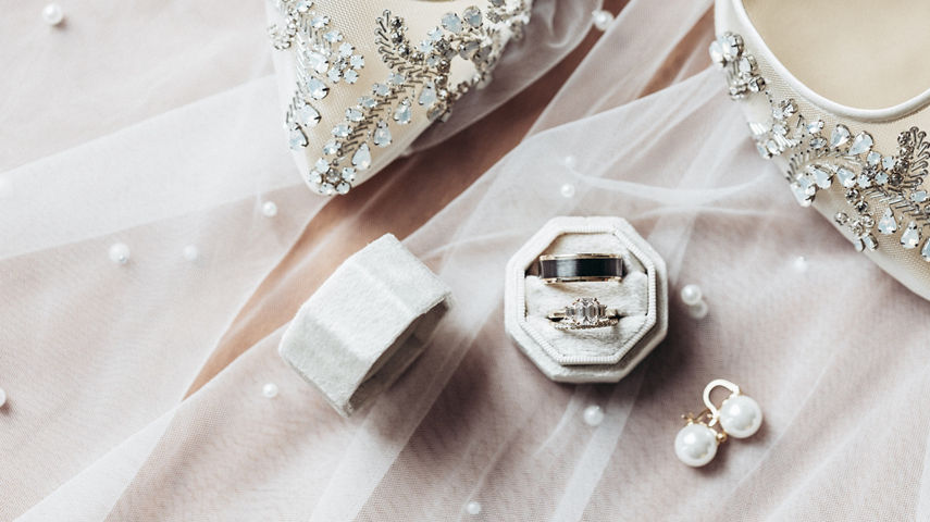 Fall Wedding Rings and Details Shot at Jackson Gore at Okemo