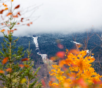 First Gondola snowfall through fall foliage