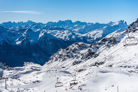 Scenic View of Rosa�l Chairlift Over Orelle Valley