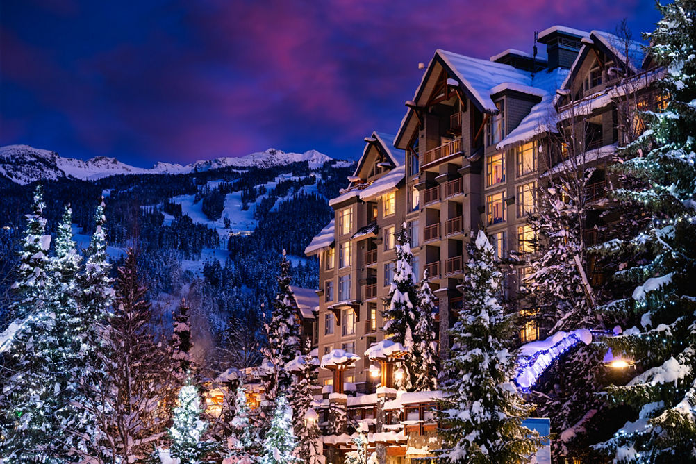 Whistler Village with Blackcomb Mountain in the background