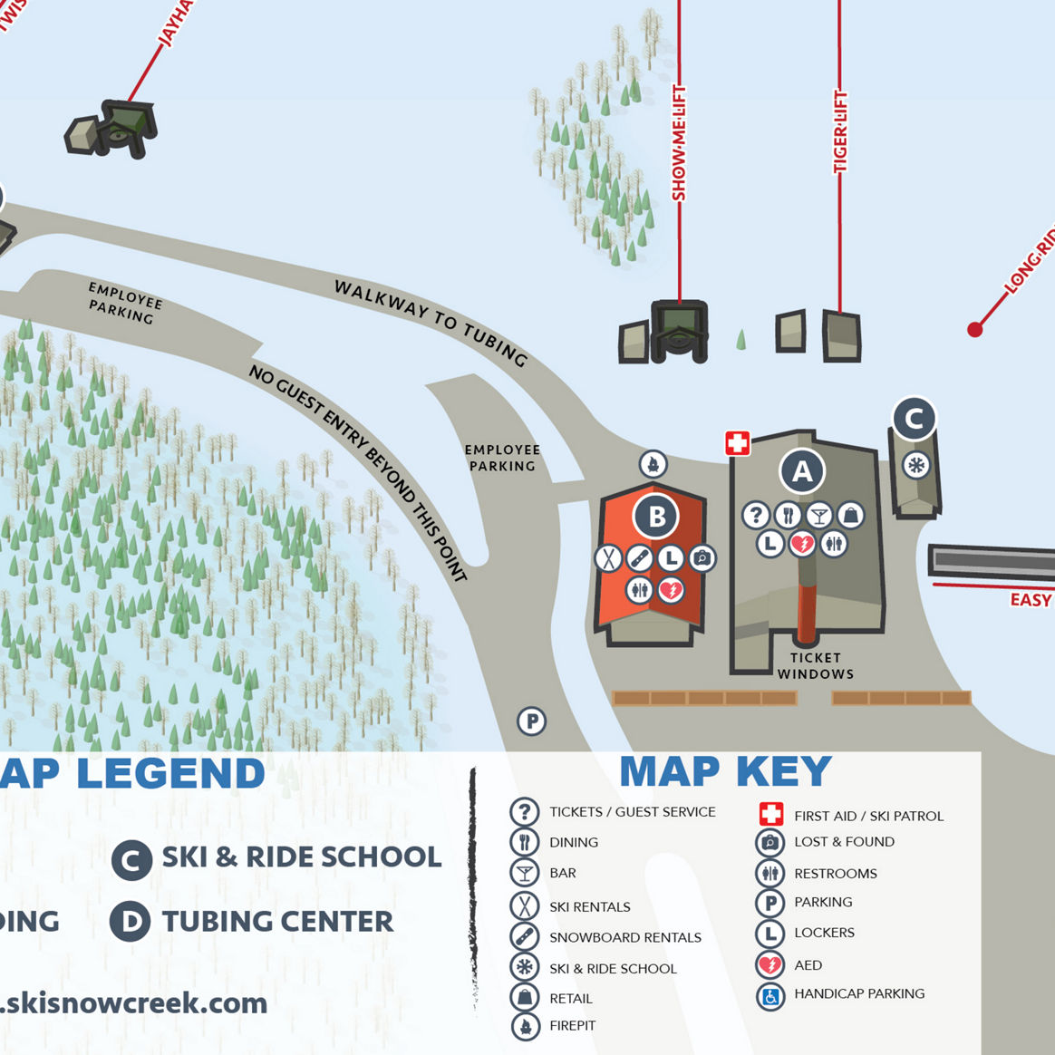 Snow Creek Base Area Map