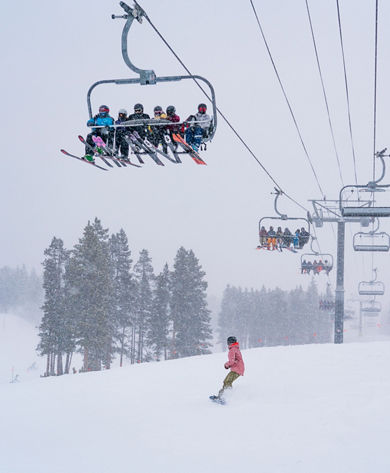Sara Powder Day Under Chairlift