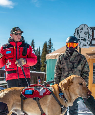 Patrol Dog Jake at Dine of the Dogs in Vail, CO