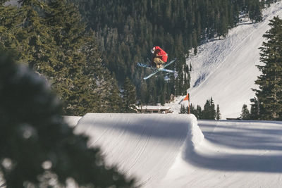 Skier at Stevens Pass Terrain Park