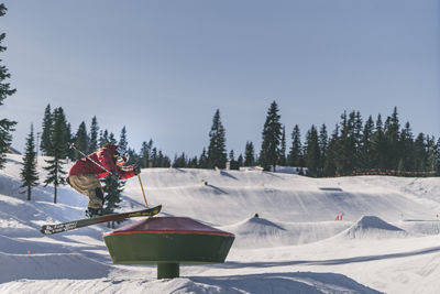 Skier at Stevens Pass Terrain Park