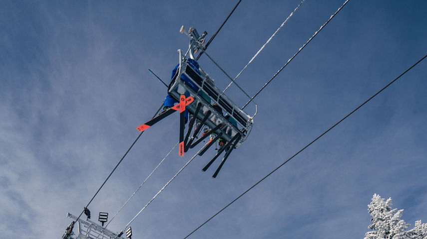 Resort Guests Riding Chairlifts at Steven's Pass