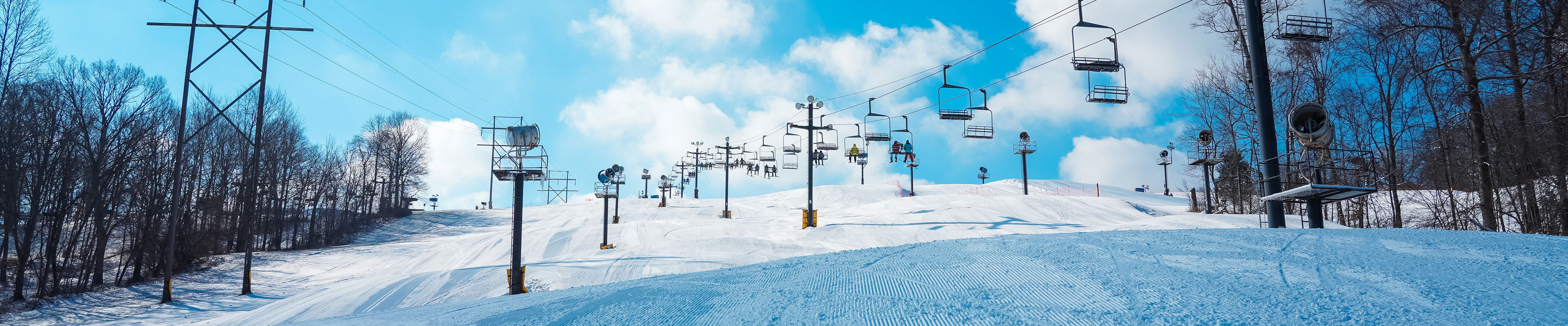 Snowy Chairlifts at Paoli Peaks