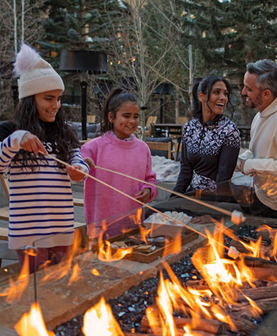 Family Fun Around Bonfire at The Hythe at Vail