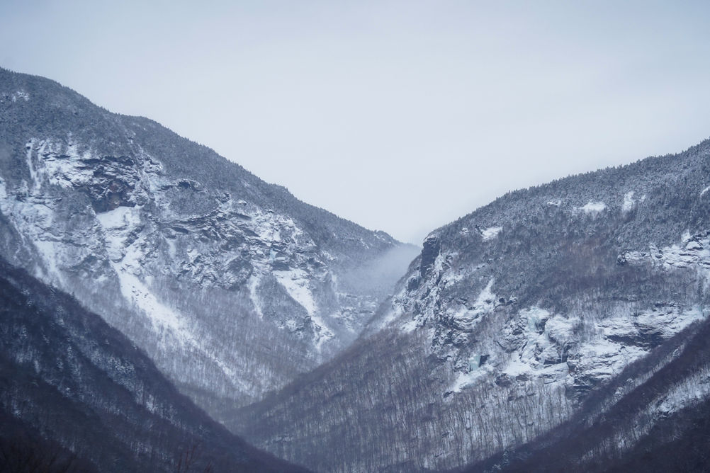 Scenic View of Snowy Mountains at Stowe