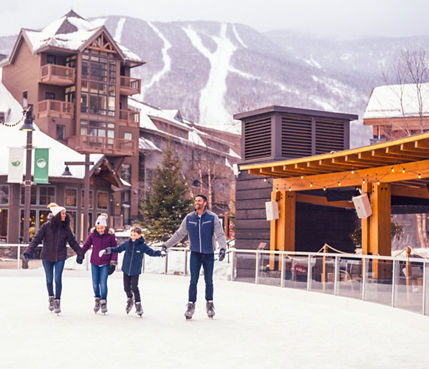 A Family Enjoys Ice Skating at Stowe