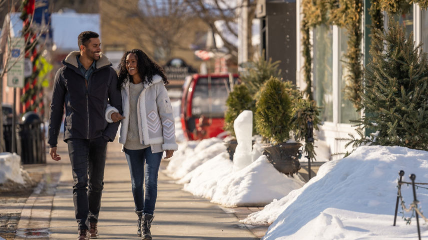A Couple Enjoying a Stroll in Stowe