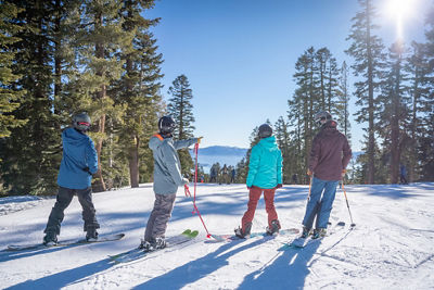 Skiers Take in the view at East Ridge, Lake Tahoe