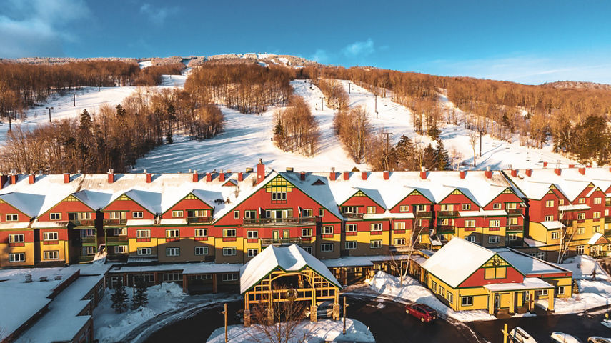 Drone View of Grand Summit Resort Hotel at Mount Snow