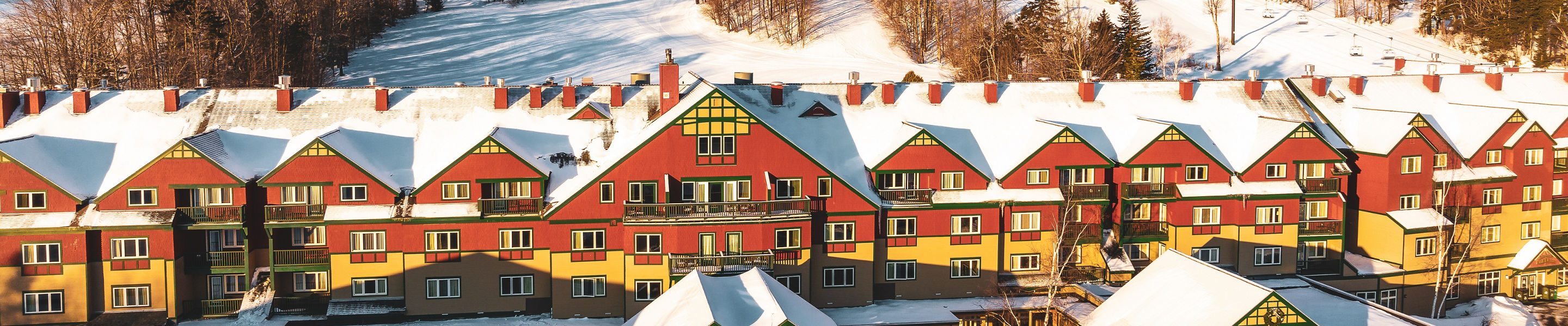 Drone View of Grand Summit Resort Hotel at Mount Snow