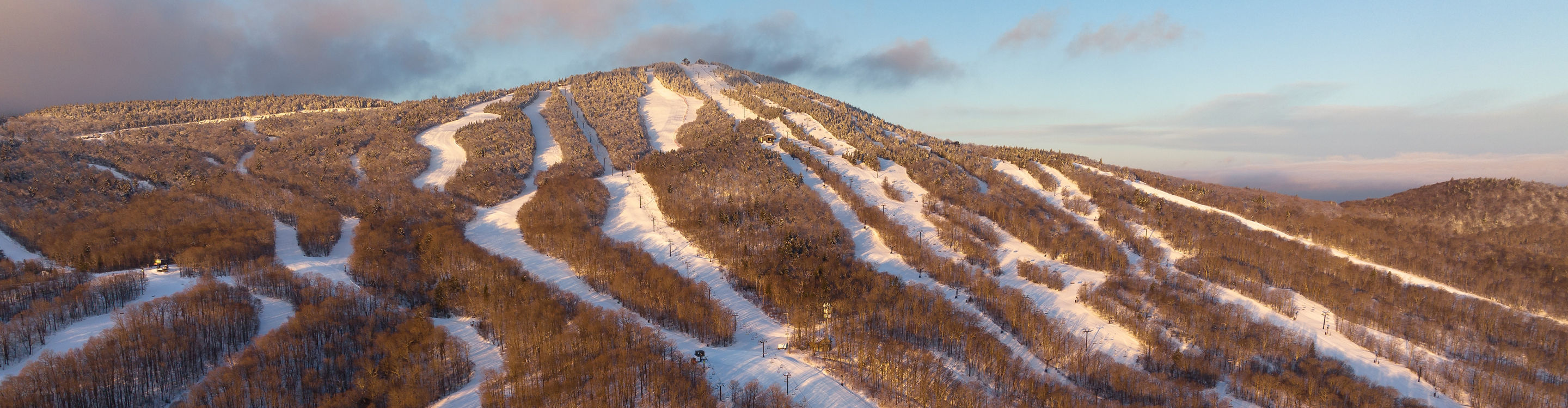 Aerial View of Mount Snow from slightly south