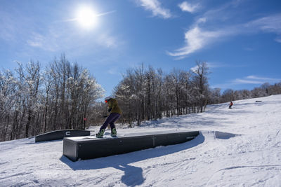 Snowboarder Hits Box in Fool's Gold at Carinthia Parks at Mount Snow
