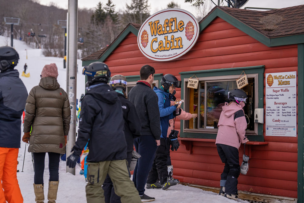 Guests Order at Waffle Cabin in Main Base Area at Mount Snow