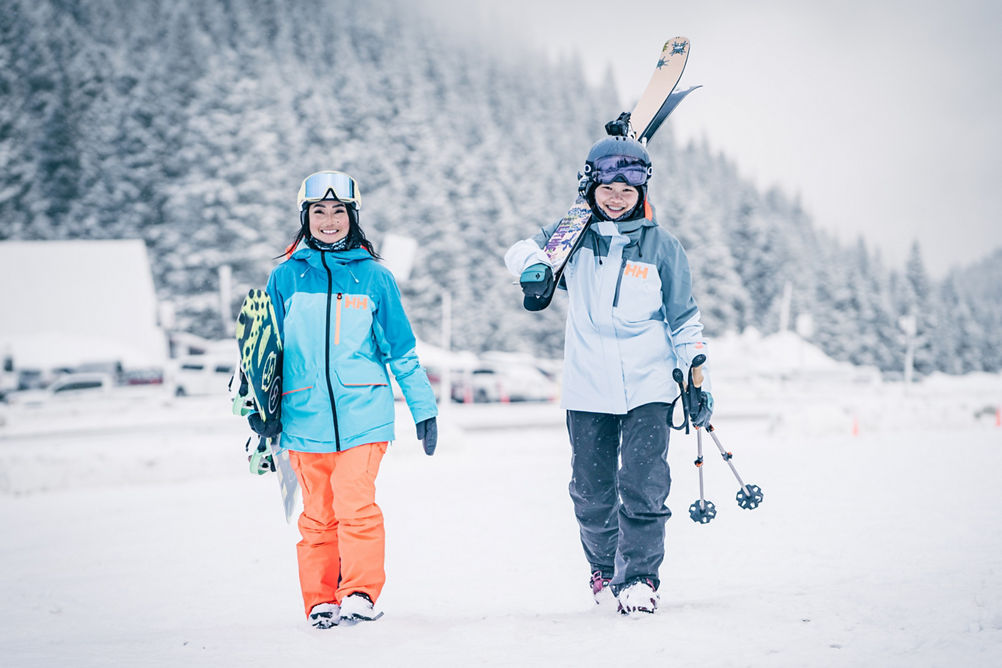 Group of Friends Skiing & Snowboarding at Steven's Pass