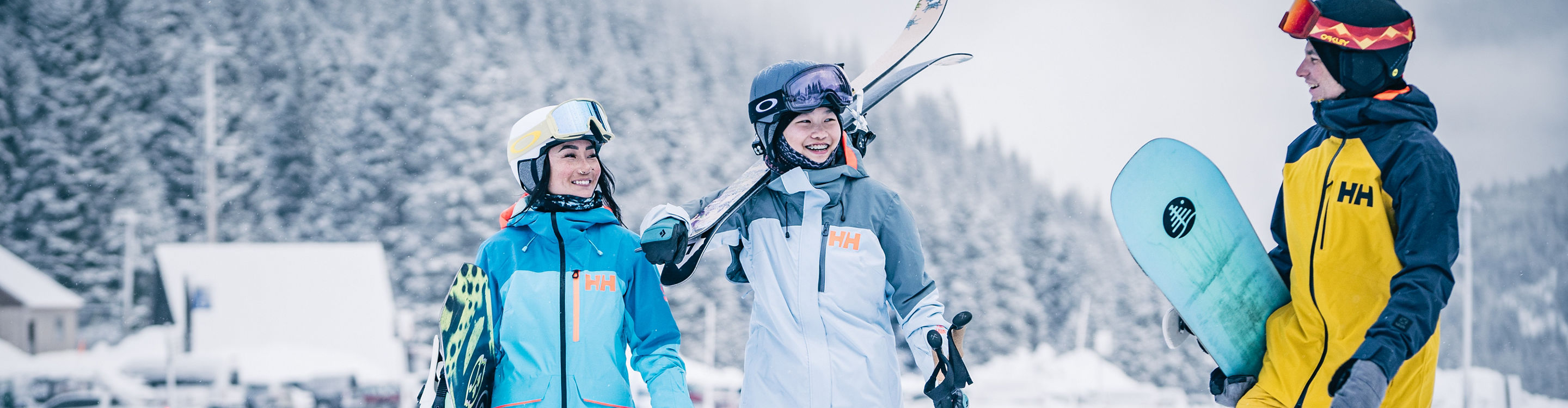 Group of Friends Skiing & Snowboarding at Steven's Pass