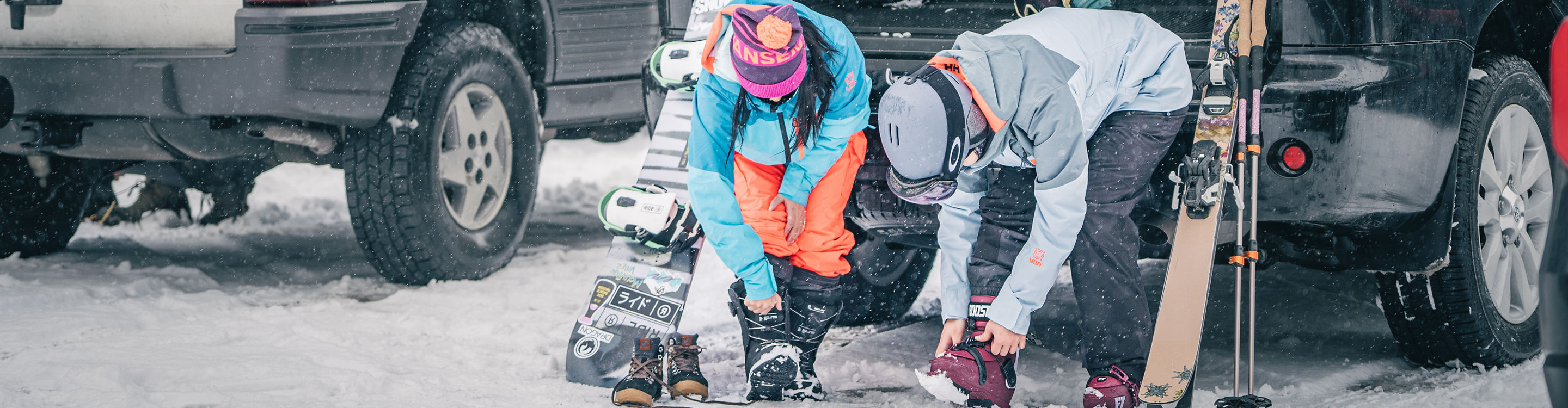 Group of Friends Skiing & Snowboarding at Steven's Pass