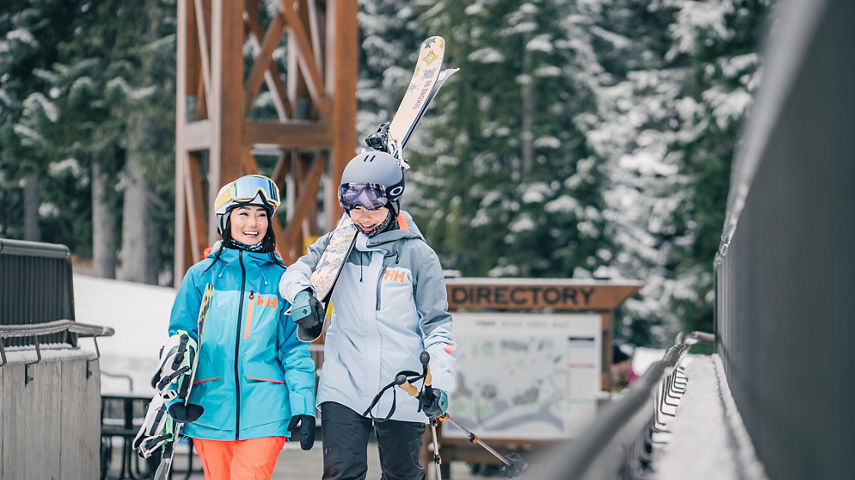 Group of Friends Skiing & Snowboarding at Steven's Pass