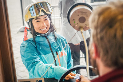 Resort Guest Purchasing a Lift Ticket at Steven's Pass