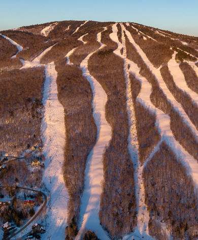 Aerial Scenic View of Ski Runs at Okemo