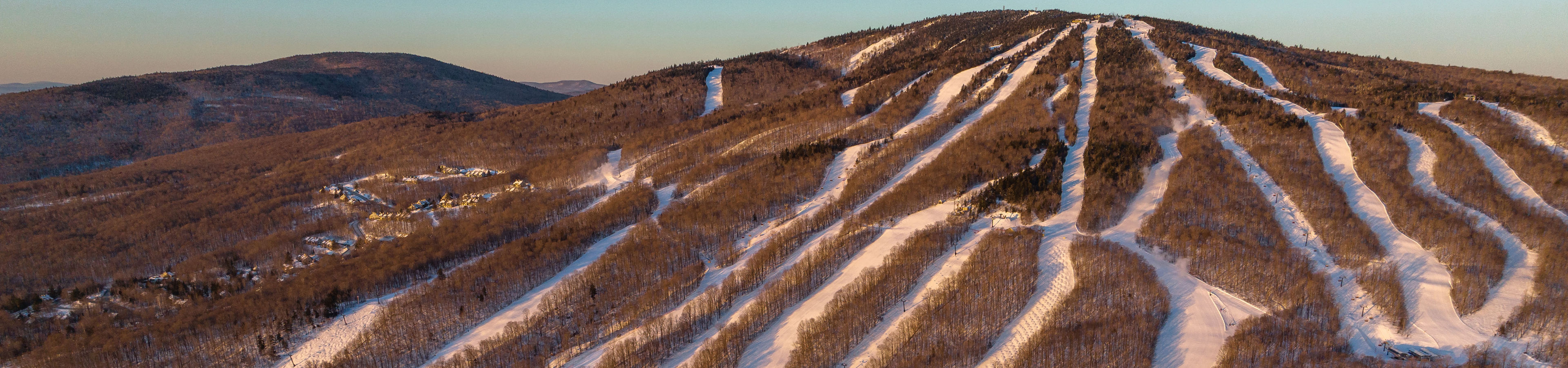 Aerial Scenic View of Ski Runs at Okemo