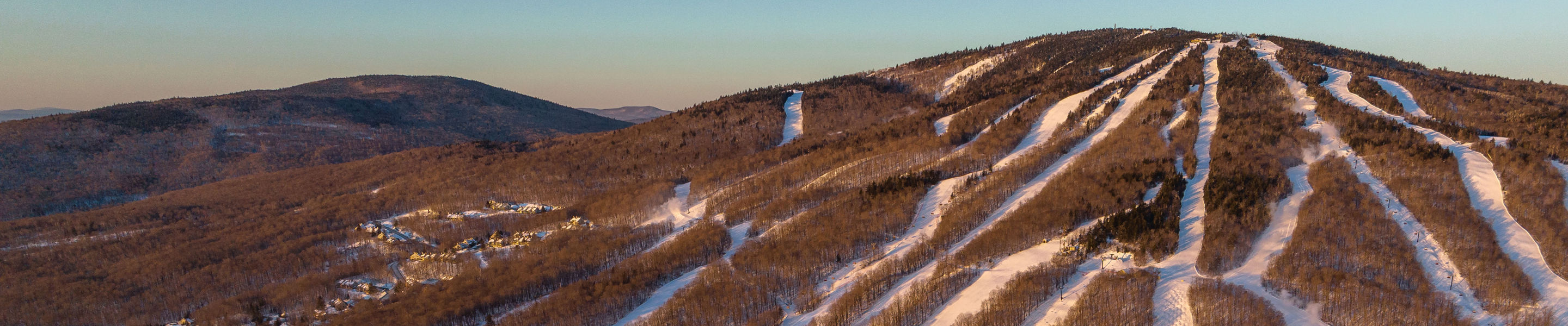 Aerial Scenic View of Ski Runs at Okemo