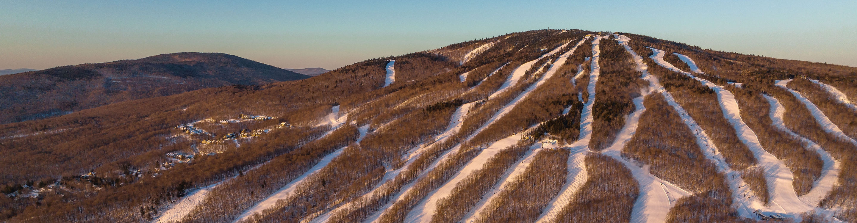 Aerial Scenic View of Ski Runs at Okemo