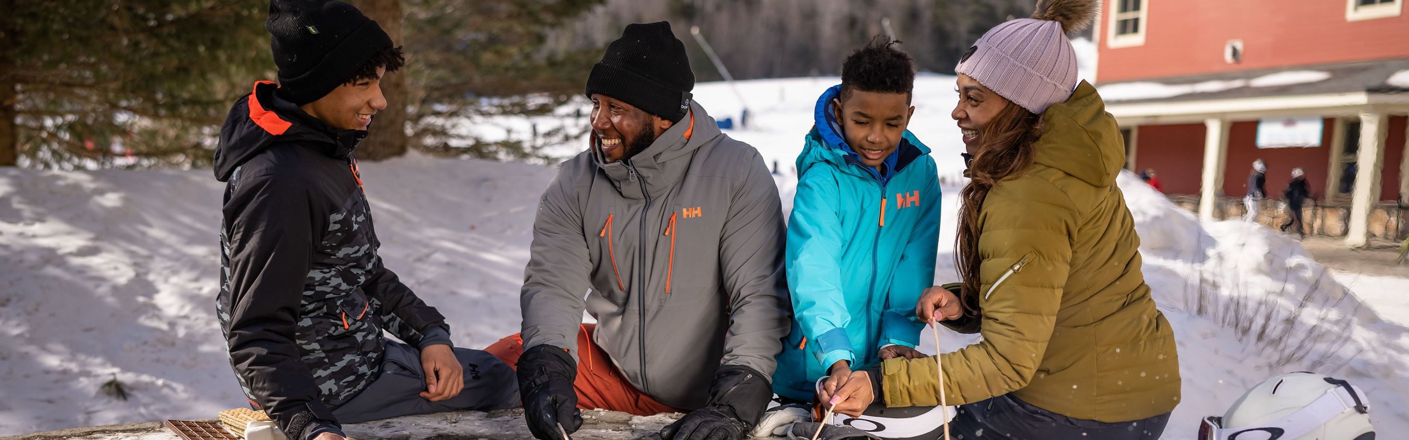 Family Roasting Marshmallows at Okemo