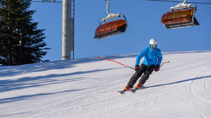 Skier Hitting a Run at Okemo