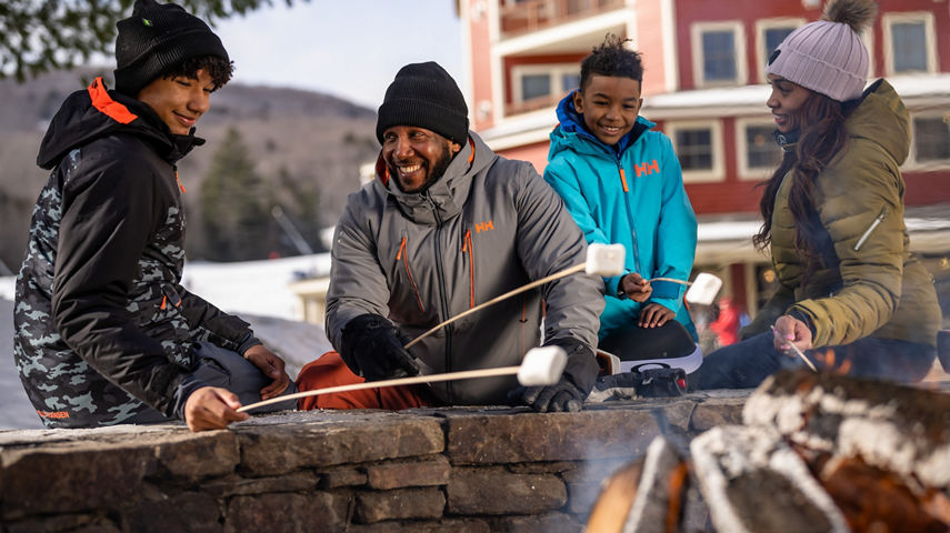 Family Roasting Marshmallows at Okemo